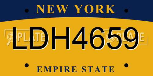 LDH4659 New York License Plate
