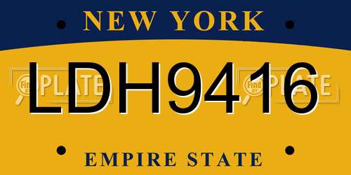 LDH9416 New York License Plate