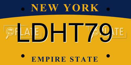 LDHT79 New York License Plate