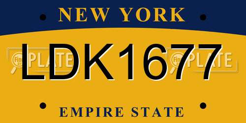 LDK1677 New York License Plate