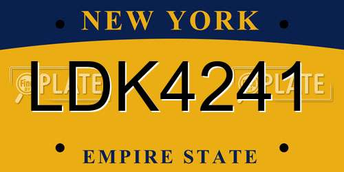 LDK4241 New York License Plate