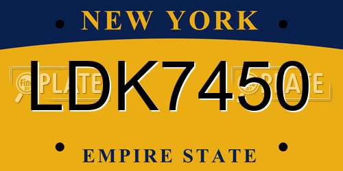 LDK7450 New York License Plate