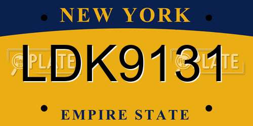 LDK9131 New York License Plate