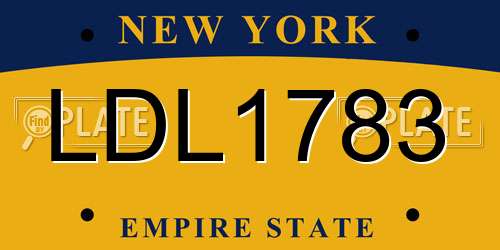 LDL1783 New York License Plate