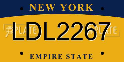 LDL2267 New York License Plate