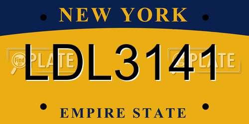 LDL3141 New York License Plate