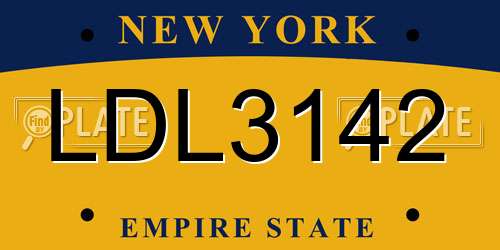 LDL3142 New York License Plate