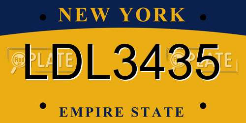 LDL3435 New York License Plate