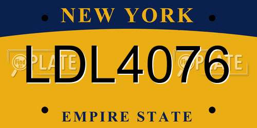 LDL4076 New York License Plate