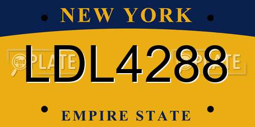 LDL4288 New York License Plate