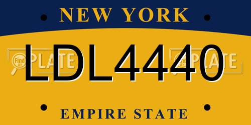 LDL4440 New York License Plate