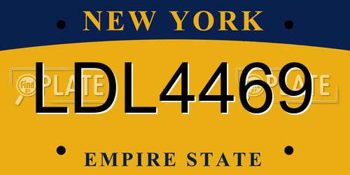 LDL4469 New York License Plate