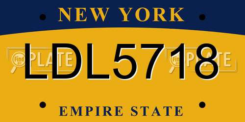 LDL5718 New York License Plate
