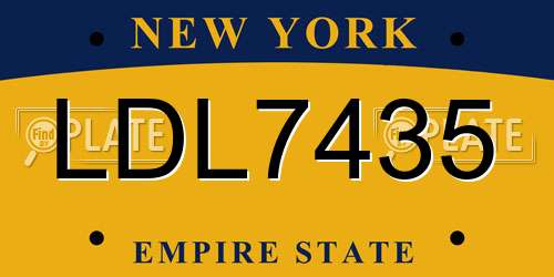 LDL7435 New York License Plate