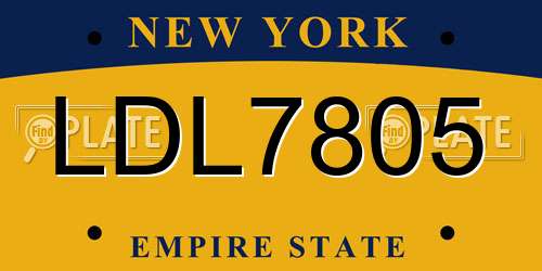 LDL7805 New York License Plate