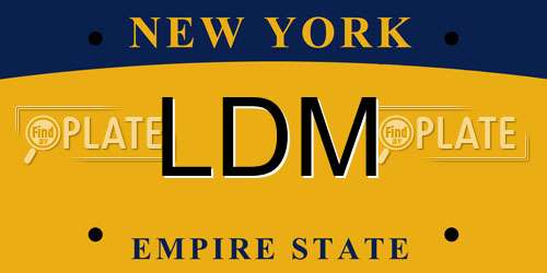 LDM New York License Plate