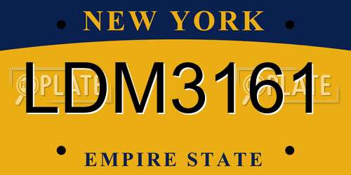 LDM3161 New York License Plate