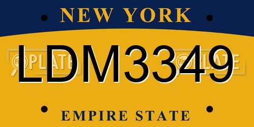 LDM3349 New York License Plate