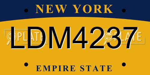 LDM4237 New York License Plate