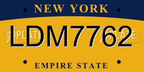 LDM7762 New York License Plate