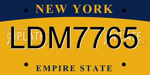 LDM7765 New York License Plate