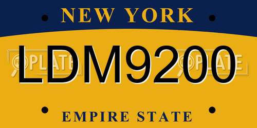 LDM9200 New York License Plate