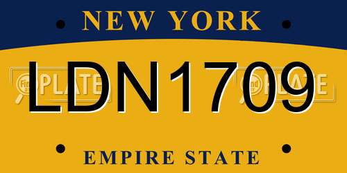 LDN1709 New York License Plate