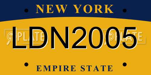 LDN2005 New York License Plate