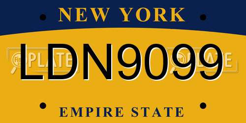 LDN9099 New York License Plate