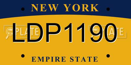 LDP1190 New York License Plate