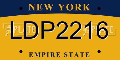 LDP2216 New York License Plate