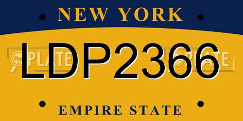 LDP2366 New York License Plate