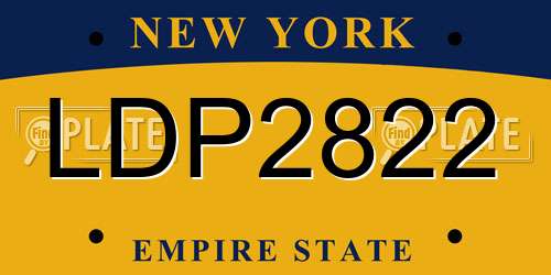 LDP2822 New York License Plate