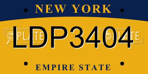 LDP3404 New York License Plate