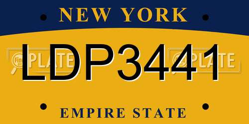 LDP3441 New York License Plate