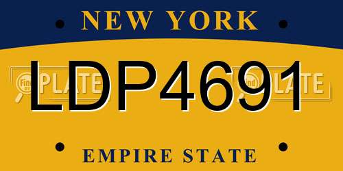 LDP4691 New York License Plate