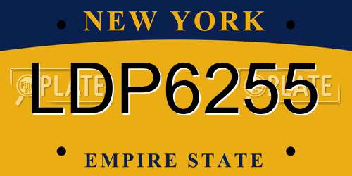LDP6255 New York License Plate