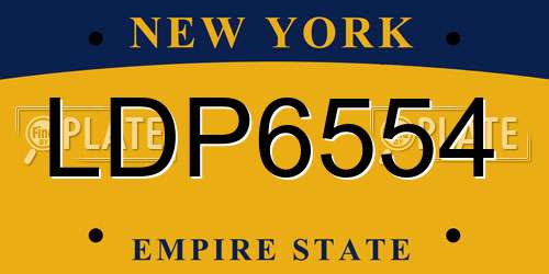 LDP6554 New York License Plate