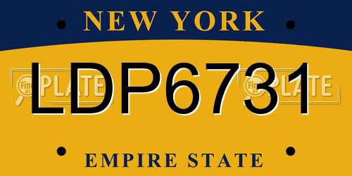 LDP6731 New York License Plate