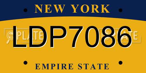 LDP7086 New York License Plate