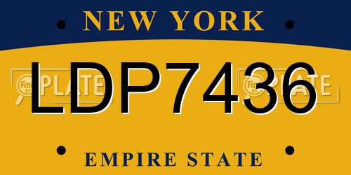 LDP7436 New York License Plate