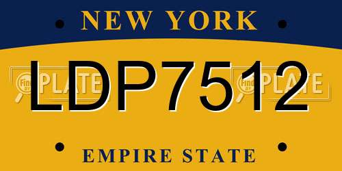 LDP7512 New York License Plate