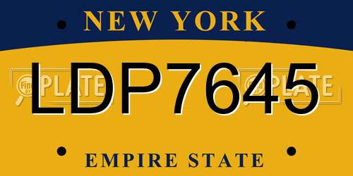 LDP7645 New York License Plate