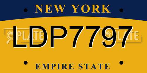 LDP7797 New York License Plate