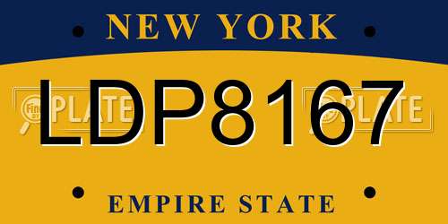 LDP8167 New York License Plate
