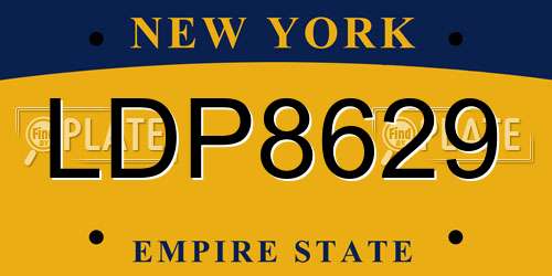 LDP8629 New York License Plate