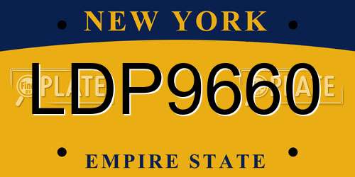 LDP9660 New York License Plate