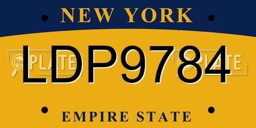 LDP9784 New York License Plate