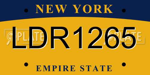 LDR1265 New York License Plate