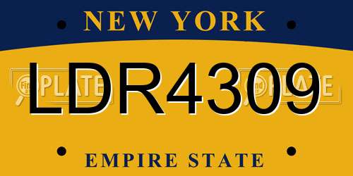LDR4309 New York License Plate